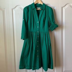 Moulinette Soeurs Anthropologie Green Dress